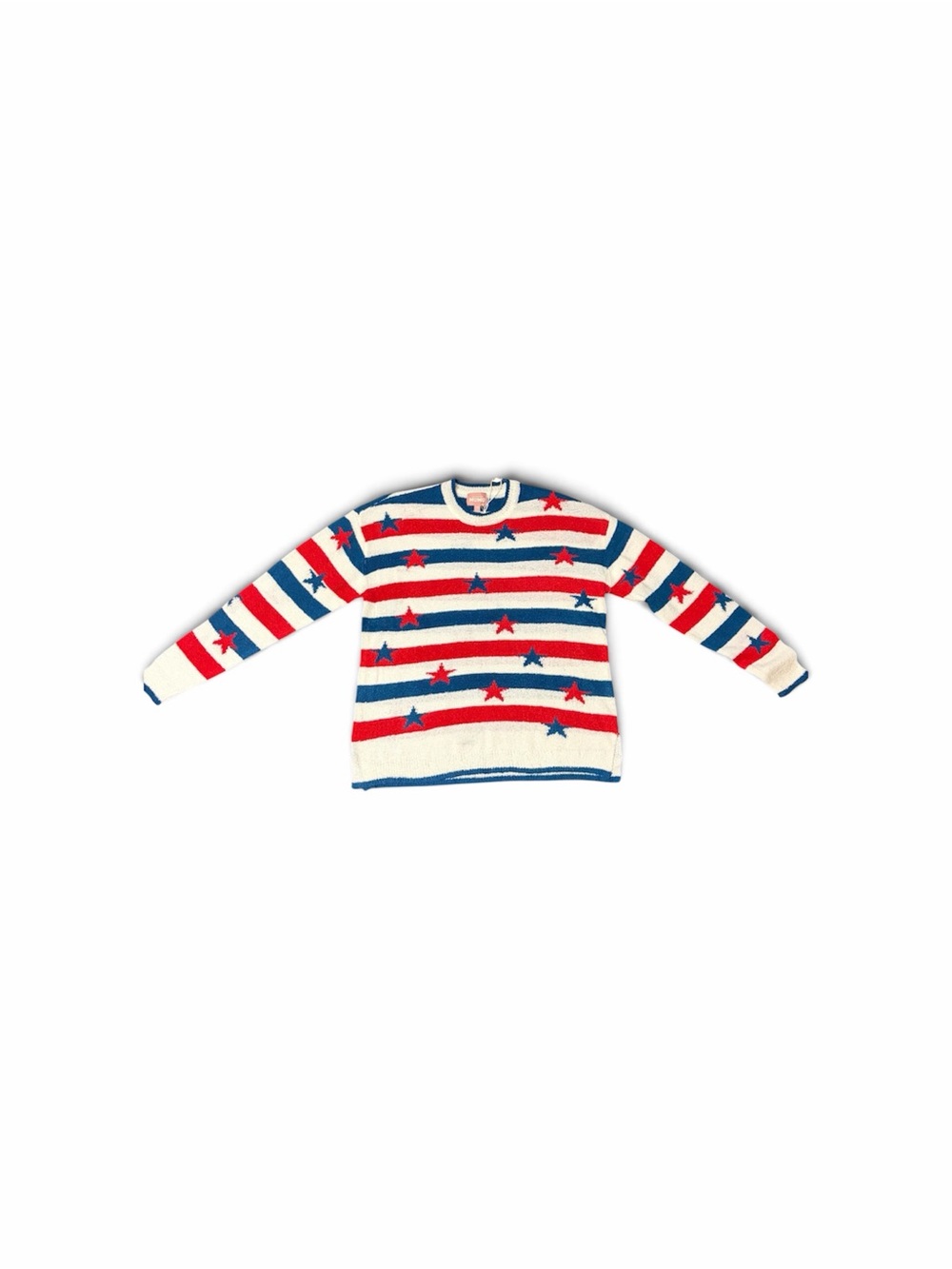 Show Me Your MuMu Red, Blue & white Star Stripe Sweater size XS Loose fitting